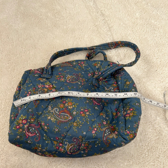Small Blue Multicolor Paisley Mini Duffel Bag Soft Girl Cottage Core Aesthetic - Picture 5 of 7